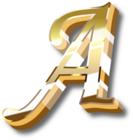 Gold Alphabet Letter and Number png