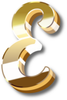 Gold Alphabet Letter and Number png