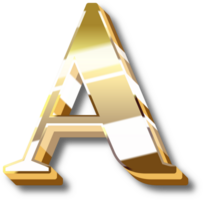 Gold Alphabet Letter and Number png