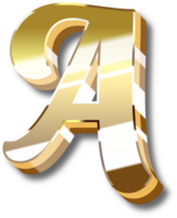 Gold Alphabet Letter and Number png