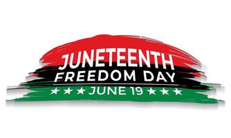 Juneteenth Freedom Day. African-American Independence Day, June 19. Banner poster, flyer and background design. Waving Pan-African Flag illustration. vector