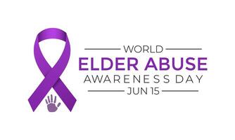 World Elder abuse awareness day is observed every year on June 15. vector