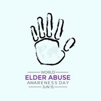World Elder abuse awareness day is observed every year on June 15. vector