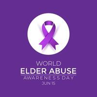 World Elder abuse awareness day is observed every year on June 15. vector