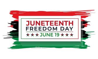 Juneteenth Freedom Day. African-American Independence Day, June 19. Banner poster, flyer and background design. Waving Pan-African Flag illustration. vector