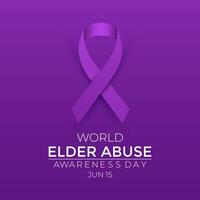 World Elder abuse awareness day is observed every year on June 15. vector