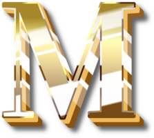 Gold Alphabet Letter and Number png