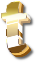 oro alfabeto letra y número png