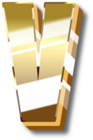 oro alfabeto letra y número png