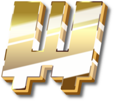 oro alfabeto letra y número png