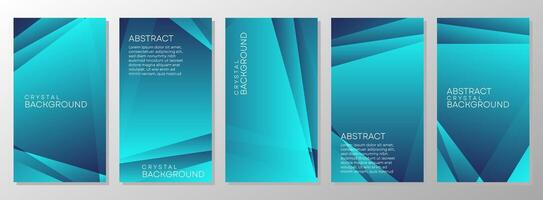 Abstract crystal cyan vertical backgrounds bundle vector