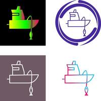 diseño de icono de barco de pesca vector