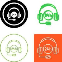 24 Hours Support Icon Design vector