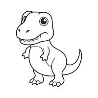 Playful Outline T-Rex Dinosaur Icon Delight Kids and Adults Alike with Its Quirky and Expressive Charm vector