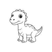 minúsculo dinosaurio bebé contorno encantador dibujos animados icono para infantil diseños vector