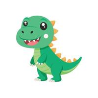 minúsculo y amable dibujos animados tirano saurio Rex icono crear irresistible para niños productos y educativo materiales vector