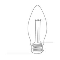 Continuous single one line drawing Lightbulb art vector