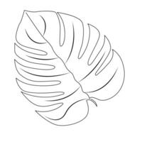 Leaf Continuous single one line drawing illustration art design vector