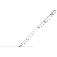 Continuous single one line drawing wooden pencil for writing on paper illustration art design vector