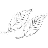 Leaf Continuous single one line drawing illustration art design vector