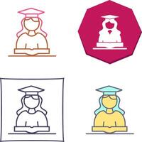 Unique Female Student Icon Design vector