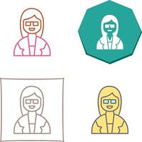 Unique Female Professor Icon Design vector
