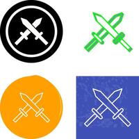 Unique Two Swords Icon Design vector