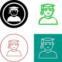 Unique Male Graduate Icon Design vector