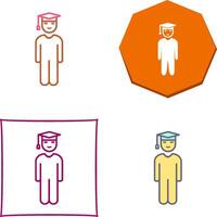 Unique Student Standing Icon Design vector