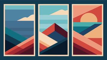 Set Frame Mountain, Panoramas, Abstract Background for your home decoration vector