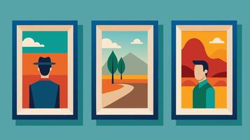 Set Frame Mountain, Panoramas, Abstract Background for your home decoration vector