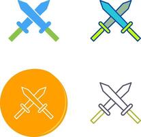 Unique Two Swords Icon Design vector