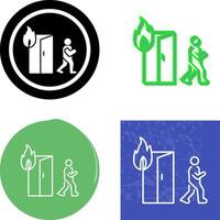 Unique Running from Fire Icon Design vector