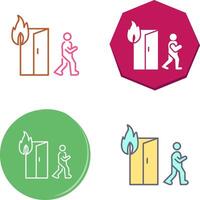 Unique Running from Fire Icon Design vector