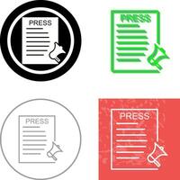 Unique Press Releases Icon Design vector