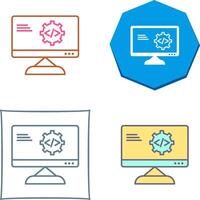 Unique Code Optimization Icon Design vector