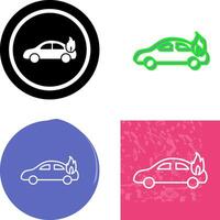 Unique Car on Fire Icon Design vector