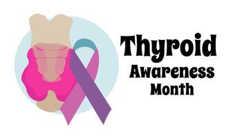 Thyroid Awareness Month, idea for a poster or banner design for a medical theme vector