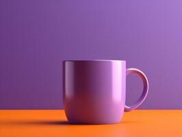 A porcelain purple mug mockup photo