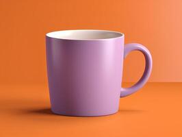 A porcelain purple mug mockup photo