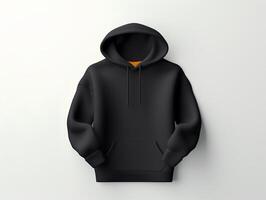 black hoddie mockup on white clean background photo