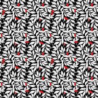 seamless pattern of intertwined branches on a black background. Illustration of leaves for wallpaper, textiles, wrapping paper. vector