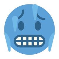 Cold Face Emoji Icon vector