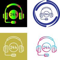 24 Hours Support Icon Design vector