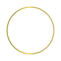 Gold frame border golden thin boarder round circle element vector
