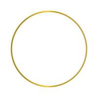 Gold frame border golden thin boarder round circle element vector