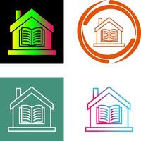 educación en el hogar icono diseño vector