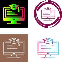 diseño de icono de aprendizaje en línea vector