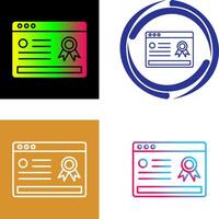 en línea certificado icono diseño vector