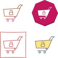 Unique Unlock Cart Icon Design vector